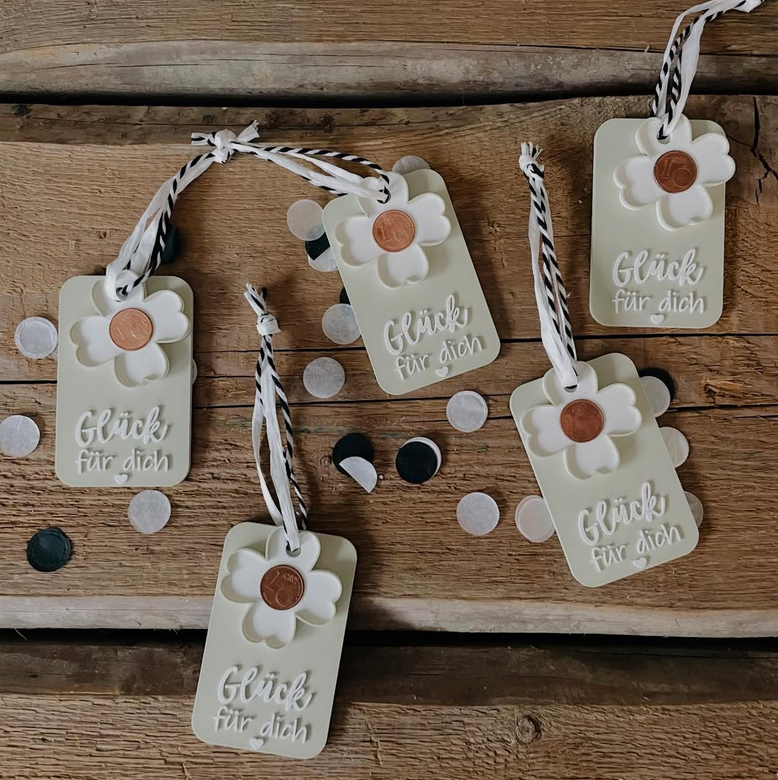 Digitale 3D-Druckvorlage Anhänger "Glücksmünze"